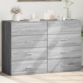 vidaXL, vidaXL Sideboards 2 Stk. Grau Sonoma 60x39x80 cm Holzwerkstoff