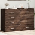 vidaXL, vidaXL Sideboards 2 Stk. Braun Eichen-Optik 60x39x80 cm Holzwerkstoff