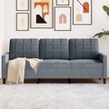 vidaXL, vidaXL 3-Sitzer-Sofa Dunkelgrau 180 cm Samt