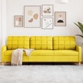 vidaXL, vidaXL 3-Sitzer-Sofa Hellgelb 210 cm Stoff