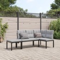 vidaXL, vidaXL Gartenbank-Set 3-tlg. Schwarz Pulverbeschichteter Stahl