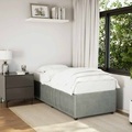 vidaXL, vidaXL Bettgestell Hellgrau 90x200 cm Samt