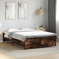 vidaXL, vidaXL Bettgestell Räuchereiche 120x190 cm Holzwerkstoff und Metall