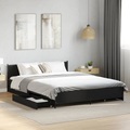 vidaXL, vidaXL Bettgestell mit Schubladen Schwarz 140x200 cm Holzwerkstoff