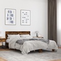 vidaXL, vidaXL Bettgestell Räuchereiche 120x200 cm Holzwerkstoff und Metall