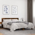 vidaXL, vidaXL Bettgestell Räuchereiche 160x200 cm Holzwerkstoff und Metall