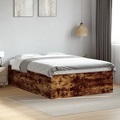 vidaXL, vidaXL Bettgestell Räuchereiche 135x190 cm Holzwerkstoff