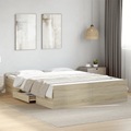 vidaXL, vidaXL Bettgestell mit Schubladen Sonoma-Eiche 160x200cm Holzwerkstoff