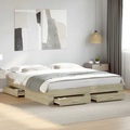 vidaXL, vidaXL Bettgestell mit Schubladen Sonoma-Eiche 180x200cm Holzwerkstoff
