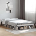 vidaXL, vidaXL Bettgestell Grau Sonoma 135x190 cm Holzwerkstoff