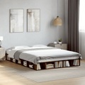 vidaXL, vidaXL Bettgestell Räuchereiche 140x200 cm Holzwerkstoff
