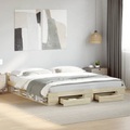 vidaXL, vidaXL Bettgestell mit Schubladen Sonoma-Eiche 200x200cm Holzwerkstoff
