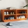 vidaXL, vidaXL Schuhschrank Wachsbraun 110x34x45 cm Massivholz Kiefer