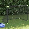 vidaXL, vidaXL Fußballtor für Kinder Klappbar Schwarz 90x64x64 cm