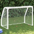 vidaXL, vidaXL Fußballtore für Kinder 2 Stk. mit Ball Weiß 64x35x48 cm Metall
