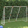 vidaXL, vidaXL Fußballtor für Kinder mit Bällen 2-in-1 Weiß 184x64x124 cm