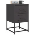 vidaXL, vidaXL Nachttische 2 Stk. Schwarz 36x39x60,5 cm Stahl