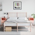vidaXL, vidaXL Nachttische 2 Stk. Rosa 36x39x60,5 cm Stahl