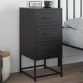 vidaXL, vidaXL Nachttisch Schwarz 36x39x78 cm Stahl