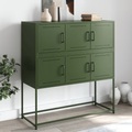 vidaXL, vidaXL Sideboard Olivgrün 100,5x39x107 cm Kaltgewalzter Stahl