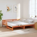 vidaXL, vidaXL Tagesbett Ausziehbar Wachsbraun 90x200 cm Massivholz Kiefer