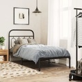 vidaXL, vidaXL Bettgestell mit Kopfteil Metall Schwarz 80x200 cm