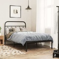 vidaXL, vidaXL Bettgestell mit Kopfteil Metall Schwarz 107x203 cm