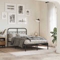 vidaXL, vidaXL Bettgestell mit Kopfteil Metall Schwarz 120x200 cm