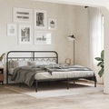 vidaXL, vidaXL Bettgestell mit Kopfteil Metall Schwarz 160x200 cm