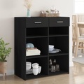 vidaXL, vidaXL Sideboard Schwarz 80x42,5x93 cm Holzwerkstoff