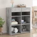 vidaXL, vidaXL Sideboard Betongrau 80x42,5x93 cm Holzwerkstoff