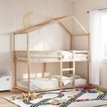 vidaXL, vidaXL Etagenbett mit Dach 75x190 cm Massivholz Kiefer