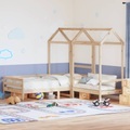 vidaXL, vidaXL Tagesbett und Bank mit Dach 90x200 cm Kiefernholz