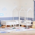 vidaXL, vidaXL Tagesbett und Bank mit Dach Weiß 90x200 cm Kiefernholz