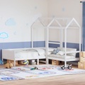 vidaXL, vidaXL Tagesbett und Bank mit Dach Weiß 90x190 cm Kiefernholz