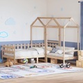 vidaXL, vidaXL Tagesbett und Bank mit Dach 90x200 cm Kiefernholz