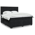 vidaXL, vidaXL Boxspringbett mit Matratze Schwarz 200x200 cm Samt