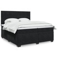 vidaXL, vidaXL Boxspringbett mit Matratze Schwarz 200x200 cm Samt