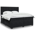 vidaXL, vidaXL Boxspringbett mit Matratze Schwarz 200x200 cm Samt