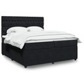vidaXL, vidaXL Boxspringbett mit Matratze Schwarz 200x200 cm Samt