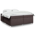 vidaXL, vidaXL Boxspringbett mit Matratze Dunkelbraun 200x200 cm Stoff