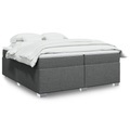 vidaXL, vidaXL Boxspringbett mit Matratze Dunkelgrau 200x200 cm Stoff