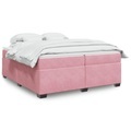 vidaXL, vidaXL Boxspringbett mit Matratze Rosa 200x200 cm Samt