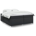 vidaXL, vidaXL Boxspringbett mit Matratze Schwarz 200x200 cm Kunstleder