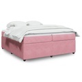 vidaXL, vidaXL Boxspringbett mit Matratze Rosa 200x200 cm Samt