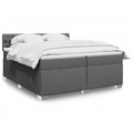 vidaXL, vidaXL Boxspringbett mit Matratze Dunkelgrau 200x200 cm Stoff