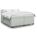 vidaXL, vidaXL Boxspringbett mit Matratze Hellgrau 200x200 cm Samt