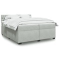 vidaXL, vidaXL Boxspringbett mit Matratze Hellgrau 200x200 cm Samt
