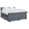 vidaXL, vidaXL Boxspringbett mit Matratze Dunkelgrau 200x200 cm Samt