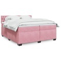 vidaXL, vidaXL Boxspringbett mit Matratze Rosa 200x200 cm Samt